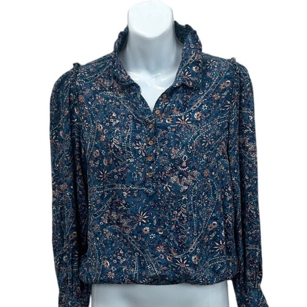 Lucky Brand Blue Floral Blouse size XS